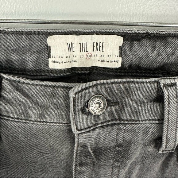 We The Free For Free People Grey Floral Embroidered Girlfriend Jeans Size 28 - Picture 12 of 16